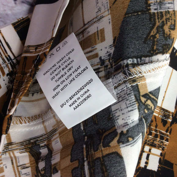 Bloomchic Tunic Womens Plus 22/24 Abstract V Neck Roll Tab Sleeve Faux Button Up - Picture 7 of 12